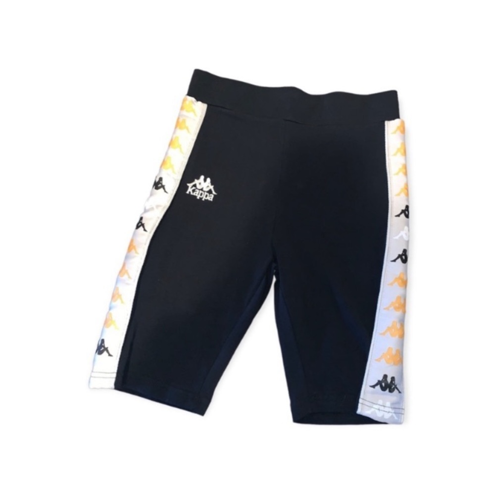 Kappa Black and yellow biker shorts